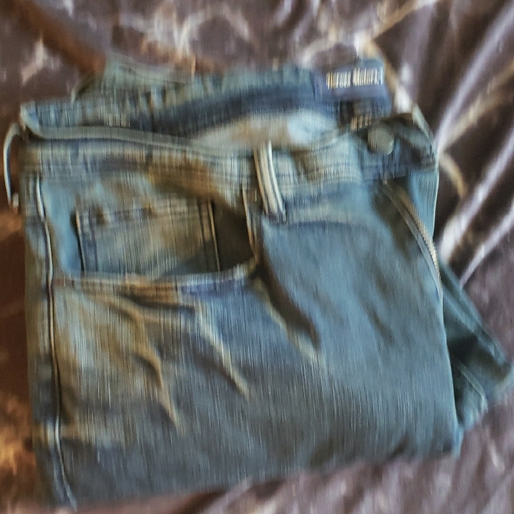Heroes Motors Inc. Distressed Slim Denim Slim Stretch 38X32 Blue Jeans - Picture 11 of 14